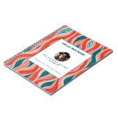 Persoonlijk blauw en rood golfpatroon  notitieboek (Linkerzijde)