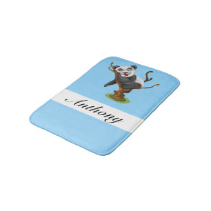 Persoonlijk blauw en wit - Cute Baby Panda Badmat