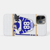 Persoonlijk blauw en wit ijs Hockey Jersey Case-Mate iPhone Case (Achterkant (horizontaal))