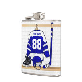 Persoonlijk blauw en wit ijs Hockey Jersey Heupfles (Links)