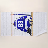 Persoonlijk blauw en wit ijs Hockey Jersey Strandlaken (Voorkant)