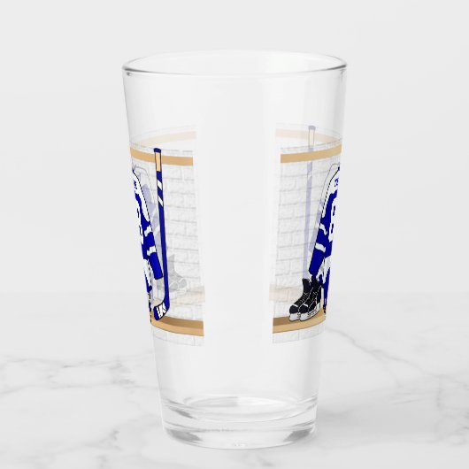 Persoonlijk blauw en wit ijskap glas (Links)