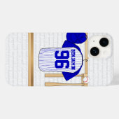 Persoonlijk Blauw en Witte Baseball Jersey Case-Mate iPhone Case (Achterkant (horizontaal))