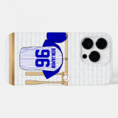 Persoonlijk Blauw en Witte Baseball Jersey Case-Mate iPhone Case (Achterkant (horizontaal))