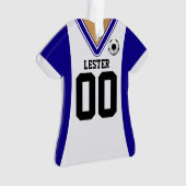 Persoonlijk blauw/wit Soccer Jersey Ornament (voorkant)