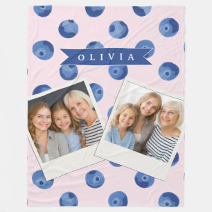 Persoonlijk Blauwbes Waterverf Cadeau Naam Fleece Deken