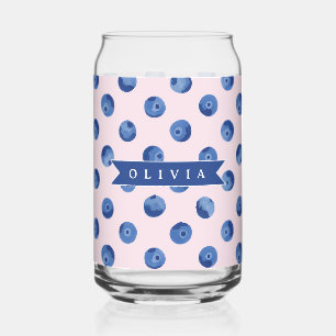 Persoonlijk Blauwbes Waterverf Cadeau Naam Lief Blikvorm Glas