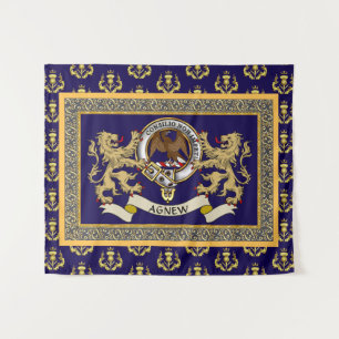 Persoonlijk Blauwe Agnew Clan Badge Wandkleed