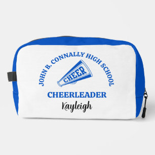 Persoonlijk blauwe cheerleader-gymtas toilettasje