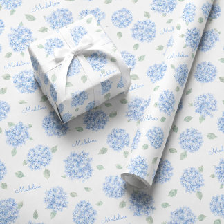 Persoonlijk Blauwe Hortensia Bruidsdouche Cadeau Cadeaupapier