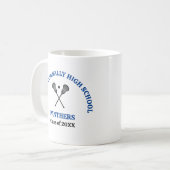 Persoonlijk Blauwe Lacrosse Team Hoge School Koffiemok (Voorkant links)