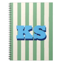 Persoonlijk Blauwe Monogram, Aangepaste Initialen Notitieboek