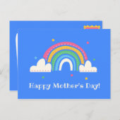 Persoonlijk - Blauwe Regenboog Moederdag Briefkaart (Voorkant / Achterkant)