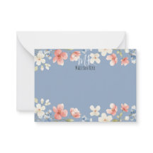 Persoonlijk Blauwe Waterverf Bloemige Monogram