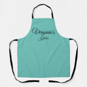 Persoonlijk Blauwgroen Apron Schort (Voorkant)