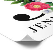 Persoonlijk bloemalfabet J monogram Poster (Hoek)