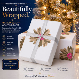 Persoonlijk bloemendecoratie kerstcadeaupapier cadeaupapier