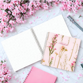 Persoonlijk bloemenspiraalnotitieboek notitieboek