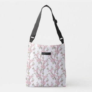 Persoonlijk bloemmotief roze crossbody tas