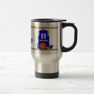 Persoonlijk Blue Basketball Jersey Reisbeker