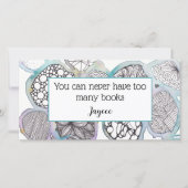 Persoonlijk boekenlegger, mixed media doodle kunst bedankkaart (Voorkant)