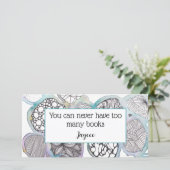 Persoonlijk boekenlegger, mixed media doodle kunst bedankkaart (Staand voorkant)