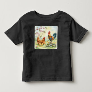 Persoonlijk boerderijleven haan kuikens peuter kinder shirts
