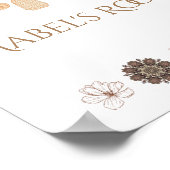 Persoonlijk Boho Bloem Meisje Monogram Poster (Hoek)