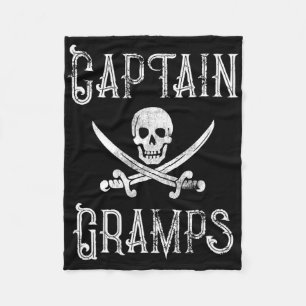 Persoonlijk bootpiraten-cadeau Kapitein Opa Fleece Deken