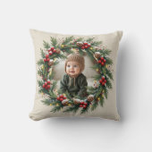 Persoonlijk bos eerste kerst babyhert kussen (Voorkant)