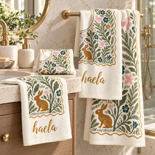 Persoonlijk bosvarenmonogram bad handdoek