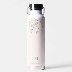 Persoonlijk botanisch watercolor monogram roze waterfles