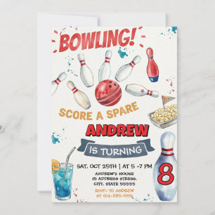 Persoonlijk Bowling Verjaardagsfeest voor kinderen Kaart