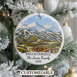 Persoonlijk Breckenridge-sieraad Op Maat Gemaakt C Keramisch Ornament