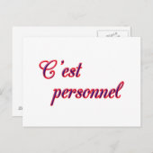 Persoonlijk briefkaart (Voorkant / Achterkant)