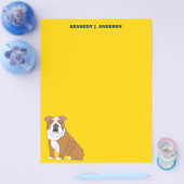 Persoonlijk briefpapier met Engelse Bulldog Flyer (Enkel)