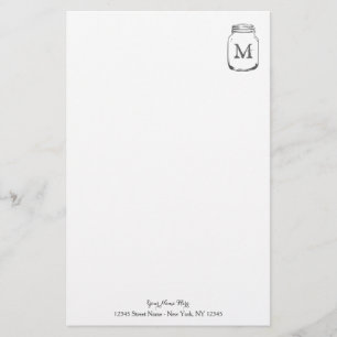 Persoonlijk briefpapier met monogram in pot