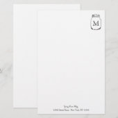 Persoonlijk briefpapier met monogram in pot (Voorkant / Achterkant)