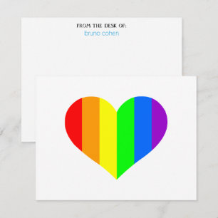 Persoonlijk briefpapier: Regenboog Hart Kaart