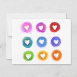 Persoonlijk briefpapier: Regenboog Liefdesharten Notitiekaartje