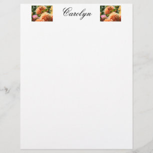 Persoonlijk Briefpapier Uw Naam Dahlia Bloemen