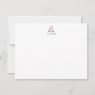 Persoonlijk briefpapier voor kinderen met babykoe notitiekaartje