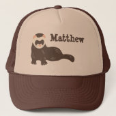 Persoonlijk Brown Ferret Baseball Trucker Pet (Voorkant)