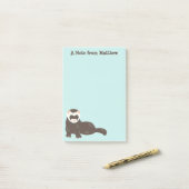 Persoonlijk Brown Ferret Mint Green Post-it® Notes (Op bureau)