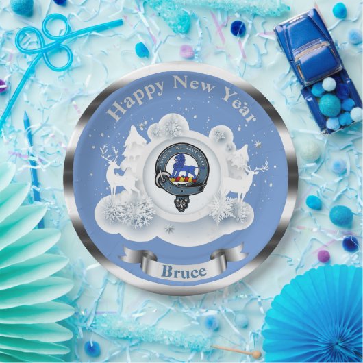 Persoonlijk Bruce Clan Badge Winter Papieren Bordje (Feest)