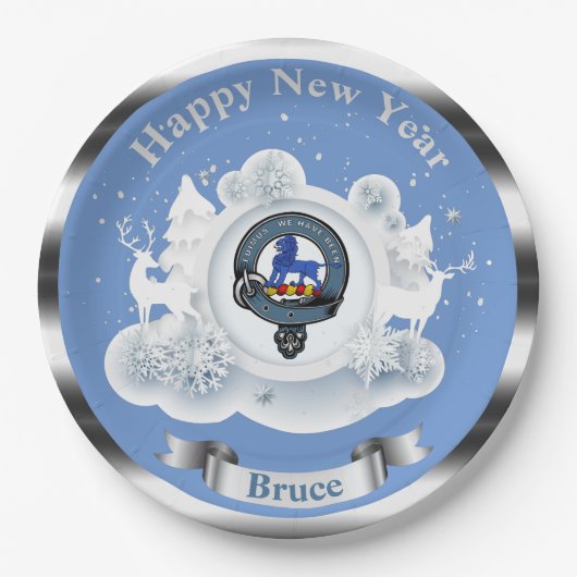Persoonlijk Bruce Clan Badge Winter Papieren Bordje (Voorkant)