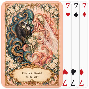 Persoonlijk Bruid- en Bruidegom Kraken Huwelijksca Pokerkaarten