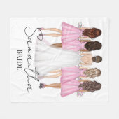 Persoonlijk bruids geschenk met eigen naam fleece deken (Voorkant (Horizontaal))