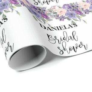 Persoonlijk bruidsdouche Violette Bloemige Verpakk Cadeaupapier