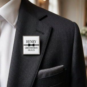 Persoonlijk bruidsjonker geschenk, huwelijksfeest  button